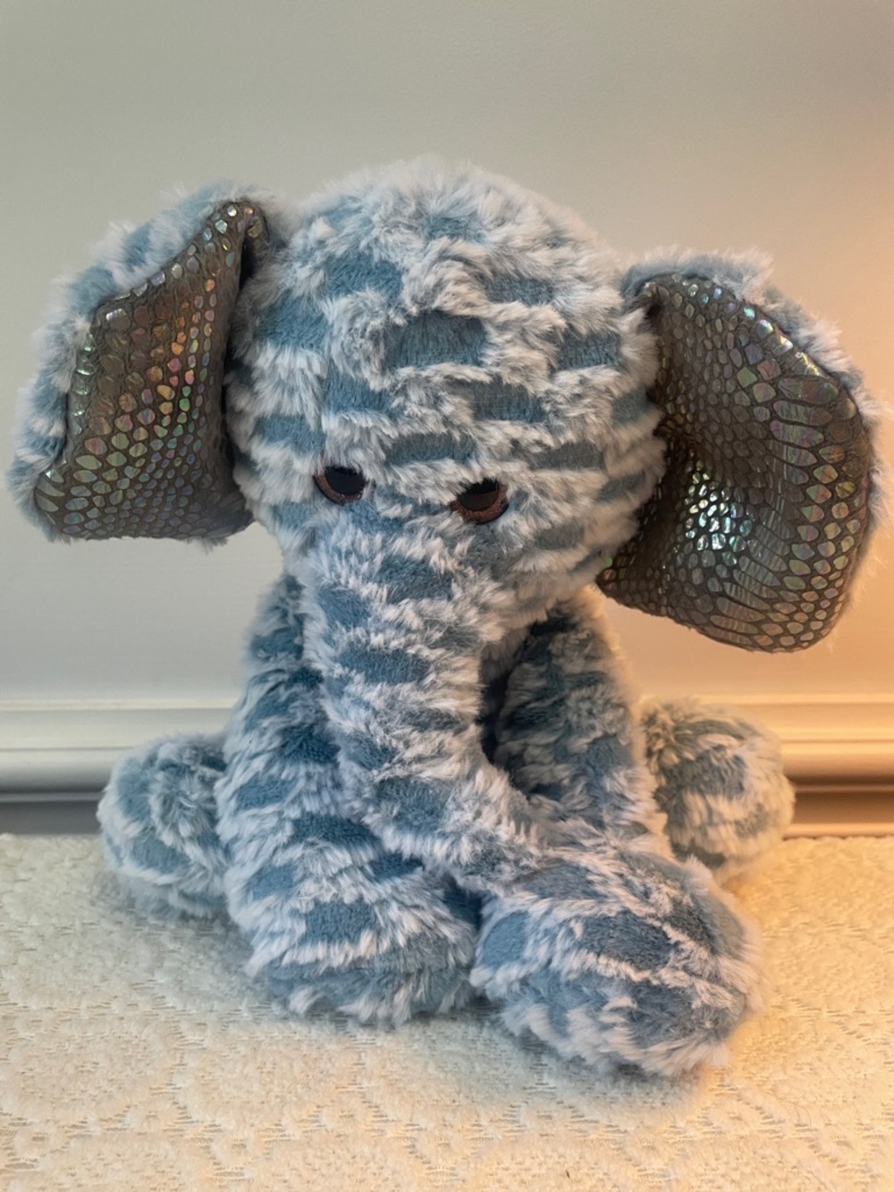 Blue Plush Elephant Stuffed Animal like new